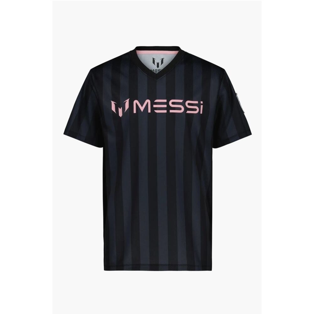 Big Kids Athletic Messi Short Sleeve Shirt Soccer Activewear Black Size L 14-16